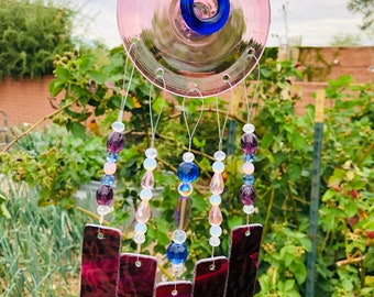 Windchime-Dad Gift-Wall Decor-Amethyst Glass