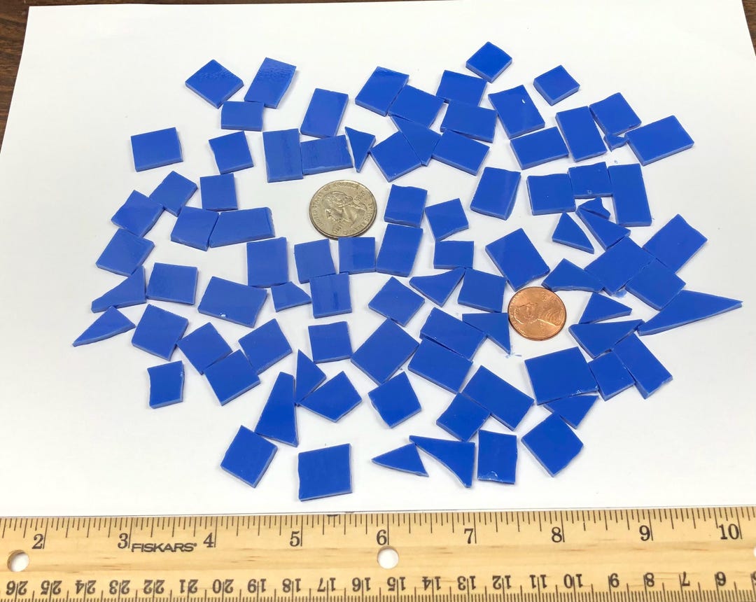 4.3 Oz-blue-96 COE Glass-opaque-pieces-scraps-d-i-y-art-mosaics - Etsy