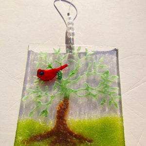 Art du verre fait main Cardinal-attrape-soleil image 3