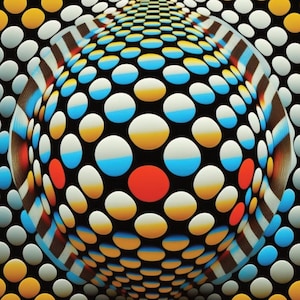 Spherical Spectrum: Retro Op Art Print Poster