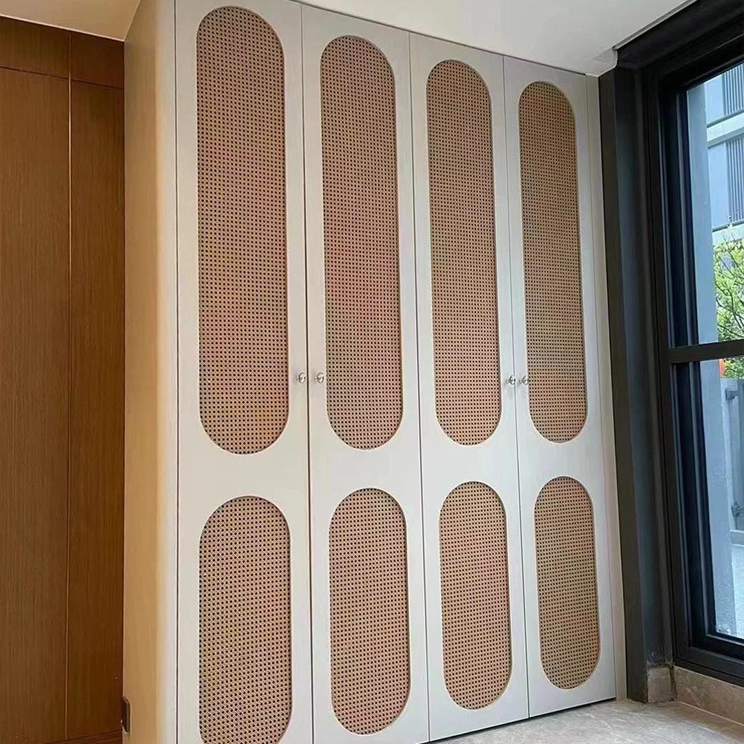 Custom Arch Design Solid Wood Rattan Cane Webbing Interior Door ...