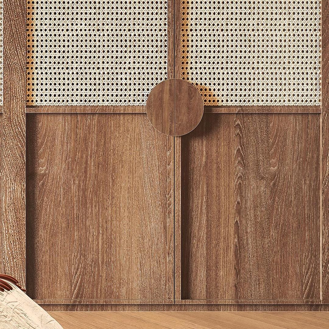 Custom Arch Design Solid Wood Rattan Cane Webbing Interior Door ...