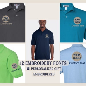 Embroidered - Custom Logo Jerzees Brand Polo Shirts for men - Personalized Gift
