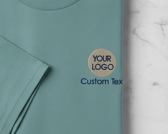 Embroidered Mockneck Tee, Custom Logo & Design, KingArtDesigner