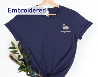 Embroidered Sheep T-Shirt - Woolly Wonders Design