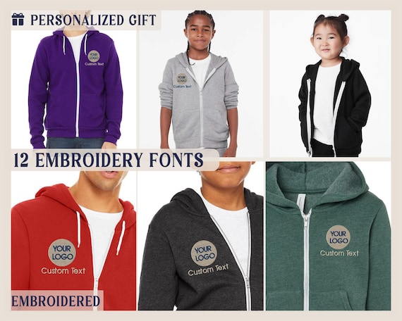 Custom Embroidered Full-Zip Hoodie: Bella Canvas Brand, Family Apparel