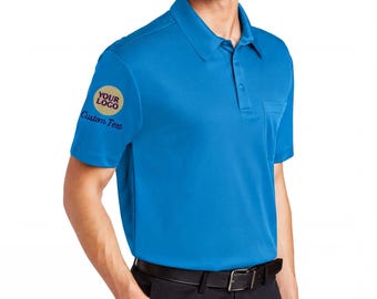 Custom Logo Pocket Polo, Embroidered Work Uniform, KingArtDesigner