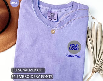 Custom Embroidered Comfort Colors T-shirts, Personalized Tee, KingArtDesigner