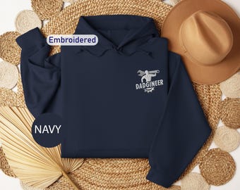 Embroidered Dadgineer Hoodie, Fathers Day Gift, KingArtDesigner