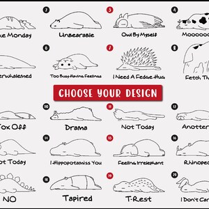 a poster showing how to choose the right animal