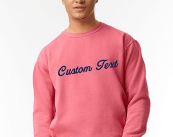 Custom Embroidered Sweatshirt, Comfort Colors Crewneck, KingArtDesigner