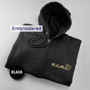 Embroidered Mama Full Zip Hoodie - Mother's Day Gift