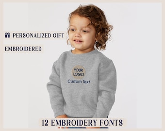 Embroidered - Custom Logo Toddler Sweatshirts - Personalized Gift