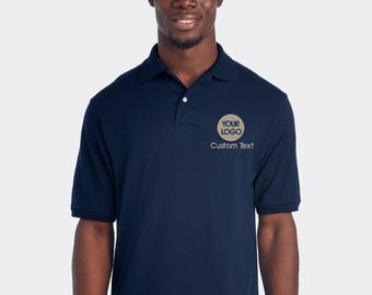 Custom Embroidered Polo Shirt, Personalized Text, Optional Logo or Image, KingArtDesigner