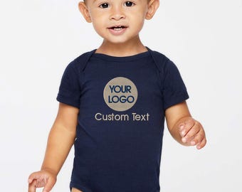 Custom Baby Bodysuit, Name Embroidery, Optional Logo, KingArtDesigner
