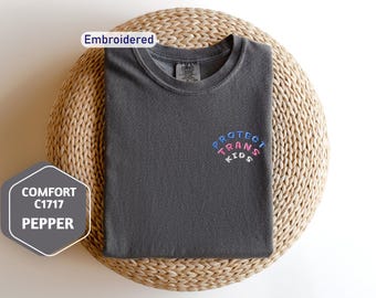 Comfort Colors T-Shirt - Embroidered "Protect Trans Kids" Design - Trendy Unisex LGBTQ+ Pride Tee