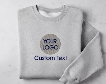 Custom Text Sweatshirt, Logo Embroidered Team Uniform, KingArtDesigner