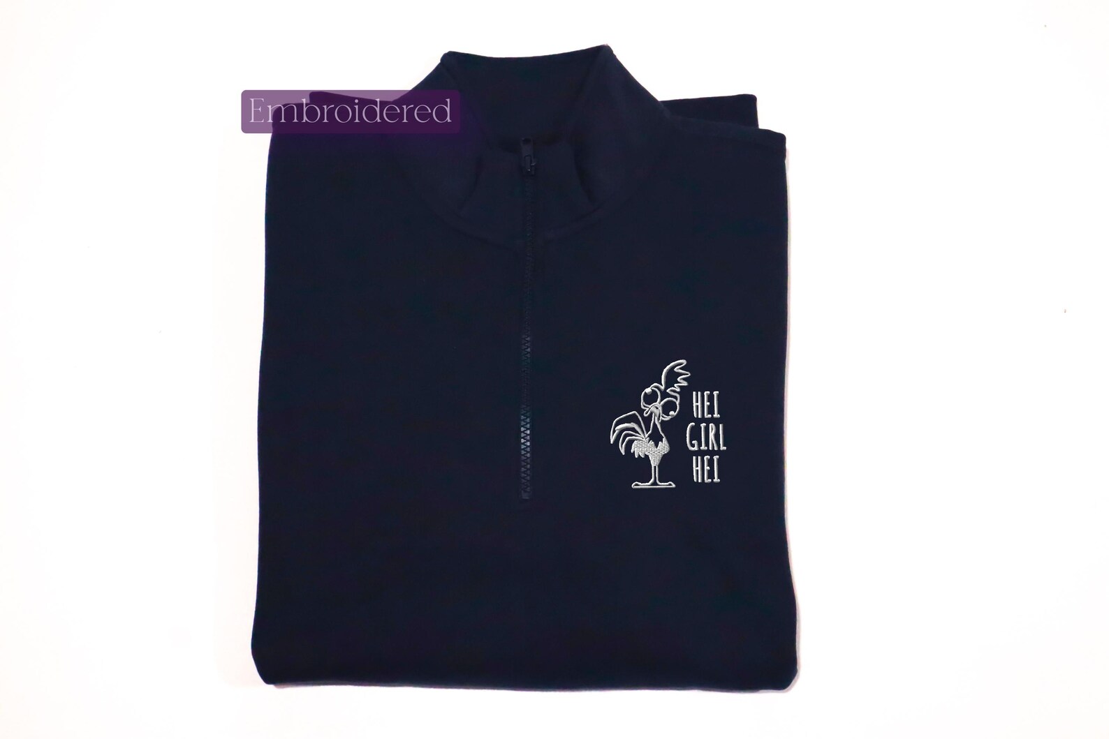 District Quarterzip Sweatshirt With Embroidered hei Girl Hei Rooster