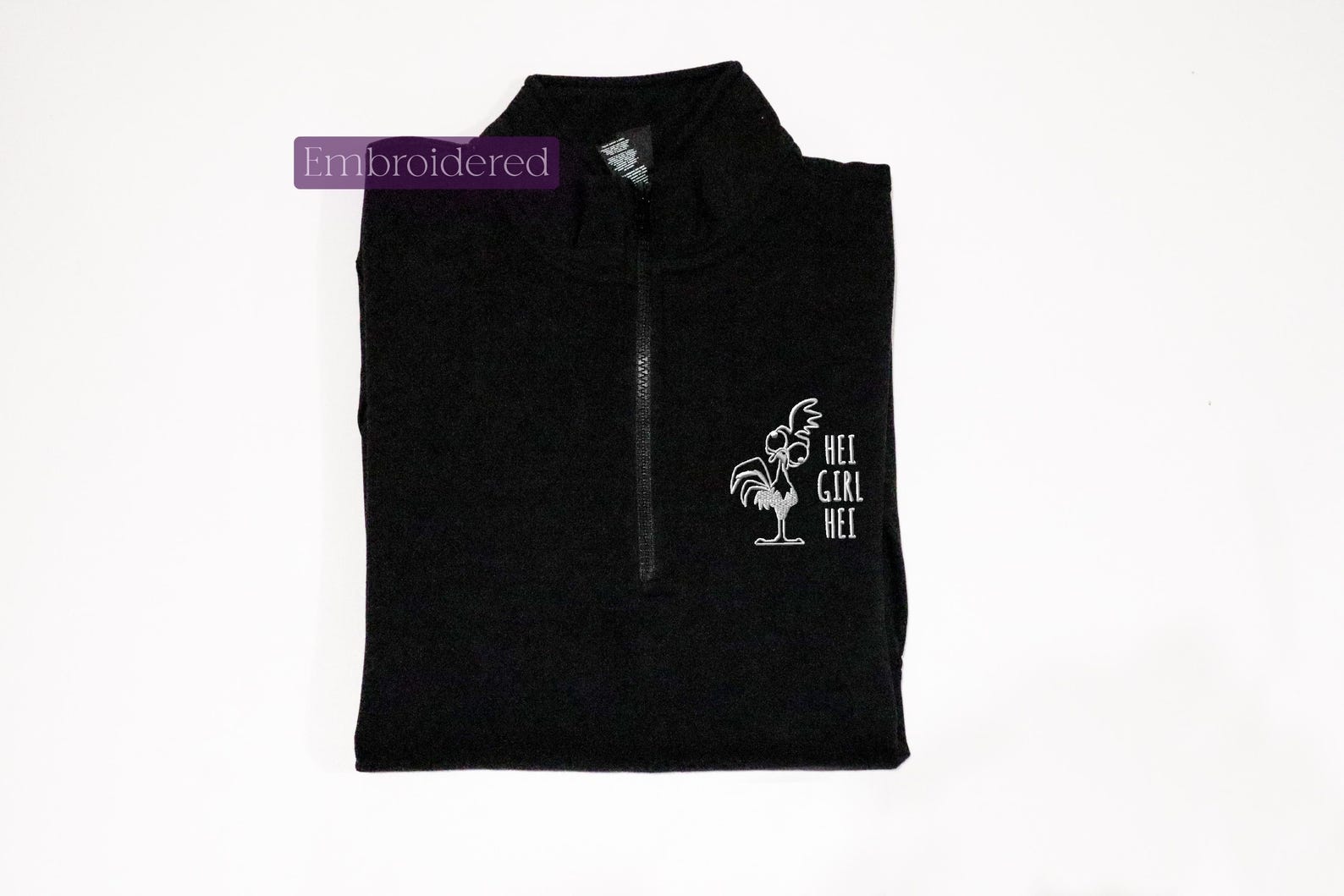 District Quarterzip Sweatshirt With Embroidered hei Girl Hei Rooster