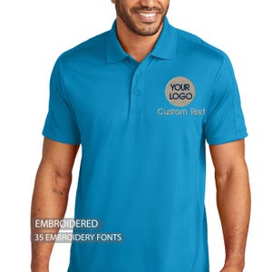Embroidered - Custom Logo Port Authority Brand Polo Shirts for men - Personalized Gift