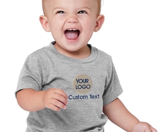 Embroidered Custom Logo Baby T-shirt: Personalized Bella Canvas Gift, KingArtDesigner