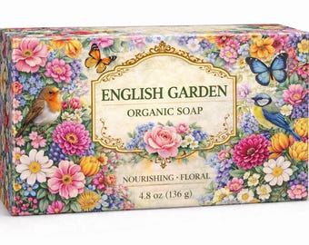 English Garden Organic Soap: Nourishing Floral Bath Bar