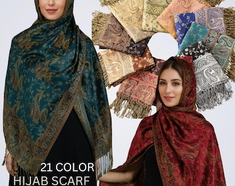 Pañuelo de algodón para hijab musulmán: pañuelo para la cabeza Tarha, elegante hiyab para mujer, chal, pañuelo modesto, regalo de Eid, pañuelo de Ramadán.