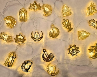 Ramadan Lights – Ramadan Decor, Islamic LED Lantern String Lights for Ramadan & Eid Decoration, 10 Led Ramadan ornament