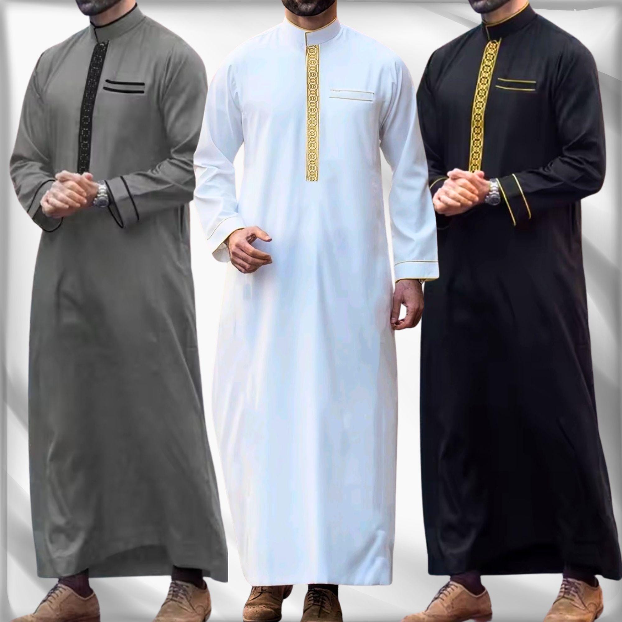 men elegant abaya dress Slate Gray main image 0