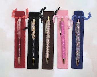 Velveteen Pen Pouch: Soft Suede Drawstring Gift Bag