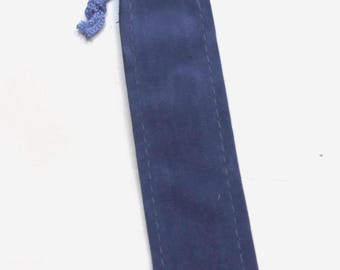 Blue drawstring pen size gift bags, soft suede feel pouch, red, pink, blue, brown & black, perfect addition to the pens available