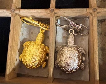 Turtle Nurse Watch in Gold and Silver. Drop Watch. Pocket Accessory
