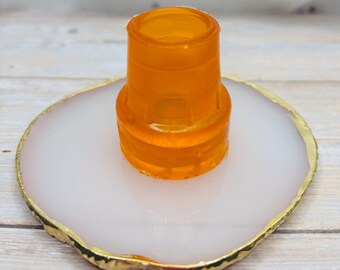 22mm Amber Walking Stick Ferrule Glow in the Dark Foot. Rubber, Cane Accessory,