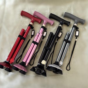 Walking Sticks- Folding Quad : Shock-Absorbing, Non-Slip - Travel Friendly. Bespoke versions available