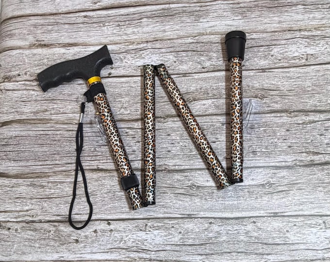 Featured listing image: Animal Print Walking Sticks, Folding, Strong and Lightweight. Can be decorated with rhinestones