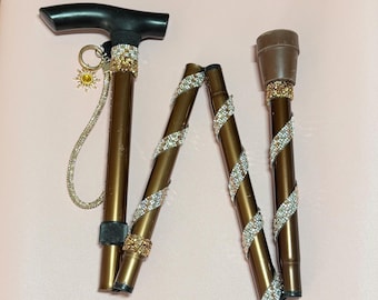 Walking stick, bespoke, coffee brown, lightweight, foldable