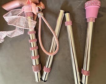 Walking Stick Silver/pink Bespoke Bridal : wedding, brides, bridesmaids, handmade accessories.