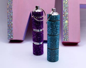 Walking Sticks Accessory-Pill Pendant Purple or Blue : Extra Long Storage Bottle