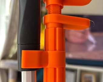 Orange Stick Steady, walking stick accessory, brand new design, secure your cane at your desk or table. Fab gift idea, individual linen bag.