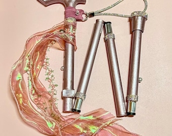 Rose gold with flowers, Walking Stick Bespoke Bridal/Birthday/Bridesmaids, handmade accessories. Rose gold made to order