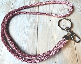 Walking Sticks Accessory-Lanyards: Pink Rhinestone walking stick and mobile phone security straps.