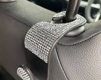 Silver Car hooks x 2 for walking sticks, great for bags, umbrellas. Simple to use and great gift ideas for the person who has everything.