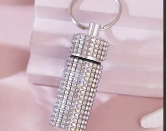 Pill Pendant Mini Aurora Borealis Sparkly for walking sticks, bags, earrings/nose studs, Tic Tacs, hair bands, baby teeth, ear plugs etc.