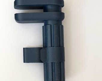 Navy Stick Steady, walking stick accessory, brand new design, secure your cane at your desk or table. Fab gift idea, individual linen bag.