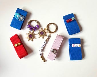 Handmade Walking Stick Connector for safety straps, wristlet. Elastic Strap in many colours