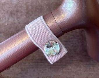 Handmade Walking Stick Connector for safety straps, wristlet. Elastic Strap in many colours