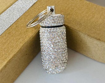 Pill Pendant,Silver Sparkly attach them to bags, walking sticks, store earrings/nose studs, Tic Tacs, hair bands, baby teeth, ear plugs etc