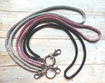 Walking Stick Lanyard, Rhinestone, Bling, Phone Wristlet, Anti-Loss Strap