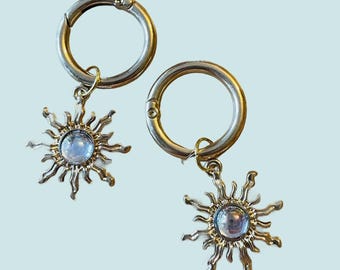 Pair of Sun Charm Clear Stone, accessory for walking sticks, phones and bags and boots.  Great idea for keys, trainers and boots