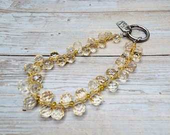 Walking Sticks Strap-Champagne Beaded Wristlet: Phone, Walking Stick Safety Strap